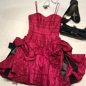 Betsey Johnson Dress- Hot Pink Plaid Runway 2010